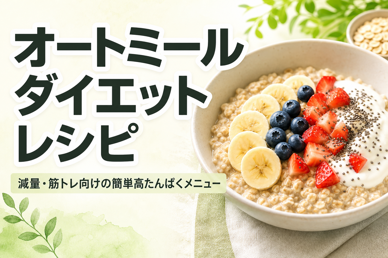 オートミール ダイエット レシピ｜減量・筋トレ向けの簡単高たんぱくメニュー
