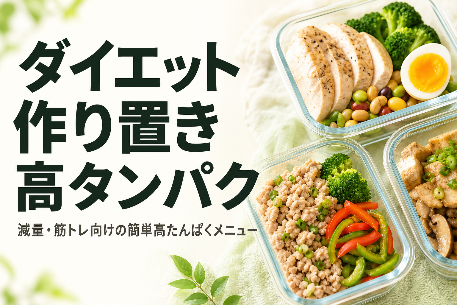 ダイエット 作り置き 高タンパク｜減量・筋トレ向けの簡単高たんぱくメニュー