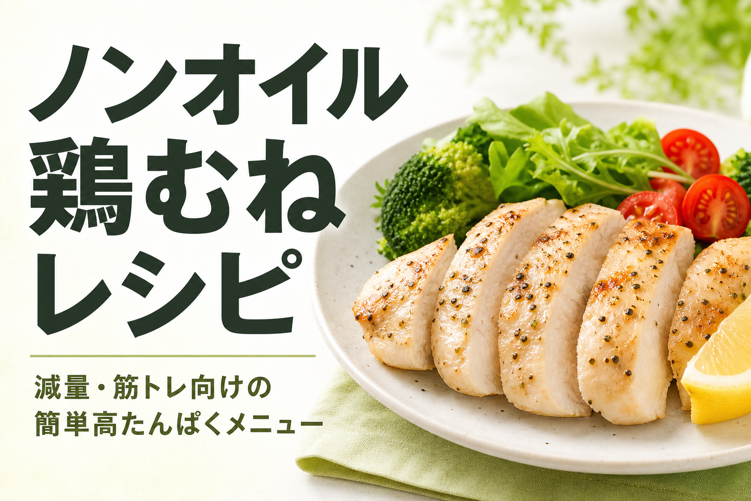 ノンオイル 鶏むね レシピ｜減量・筋トレ向けの簡単高たんぱくメニュー