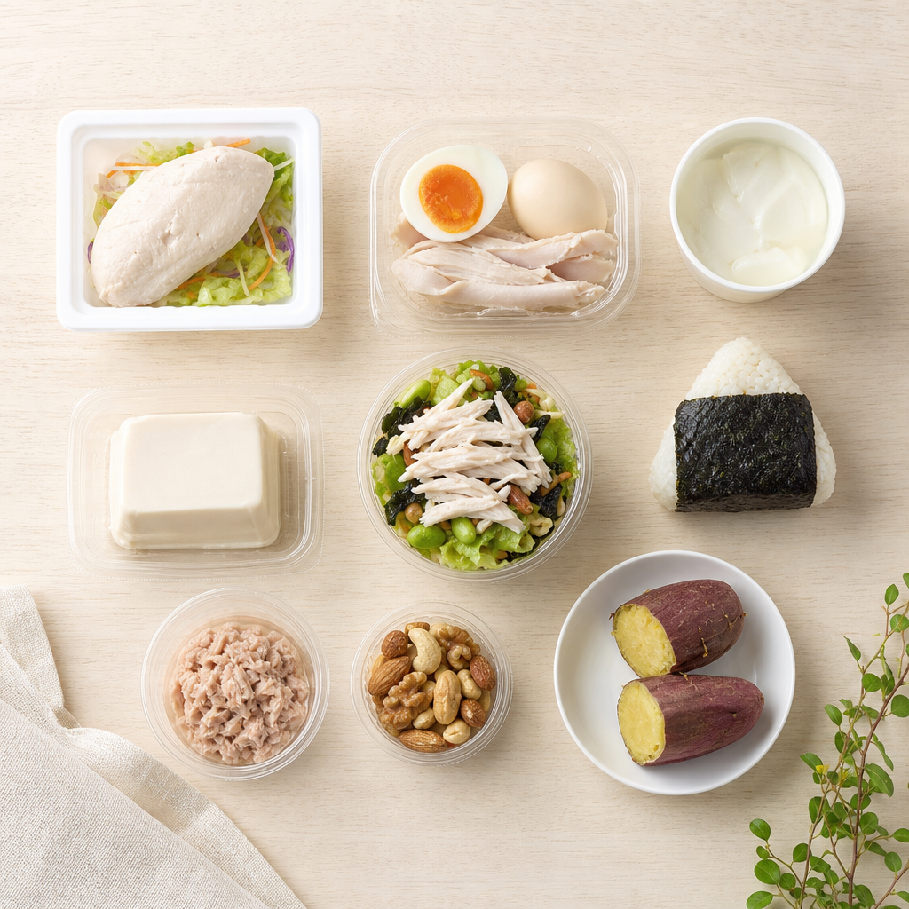 コンビニ高タンパク朝ごはんに向く定番商品のPFC比較