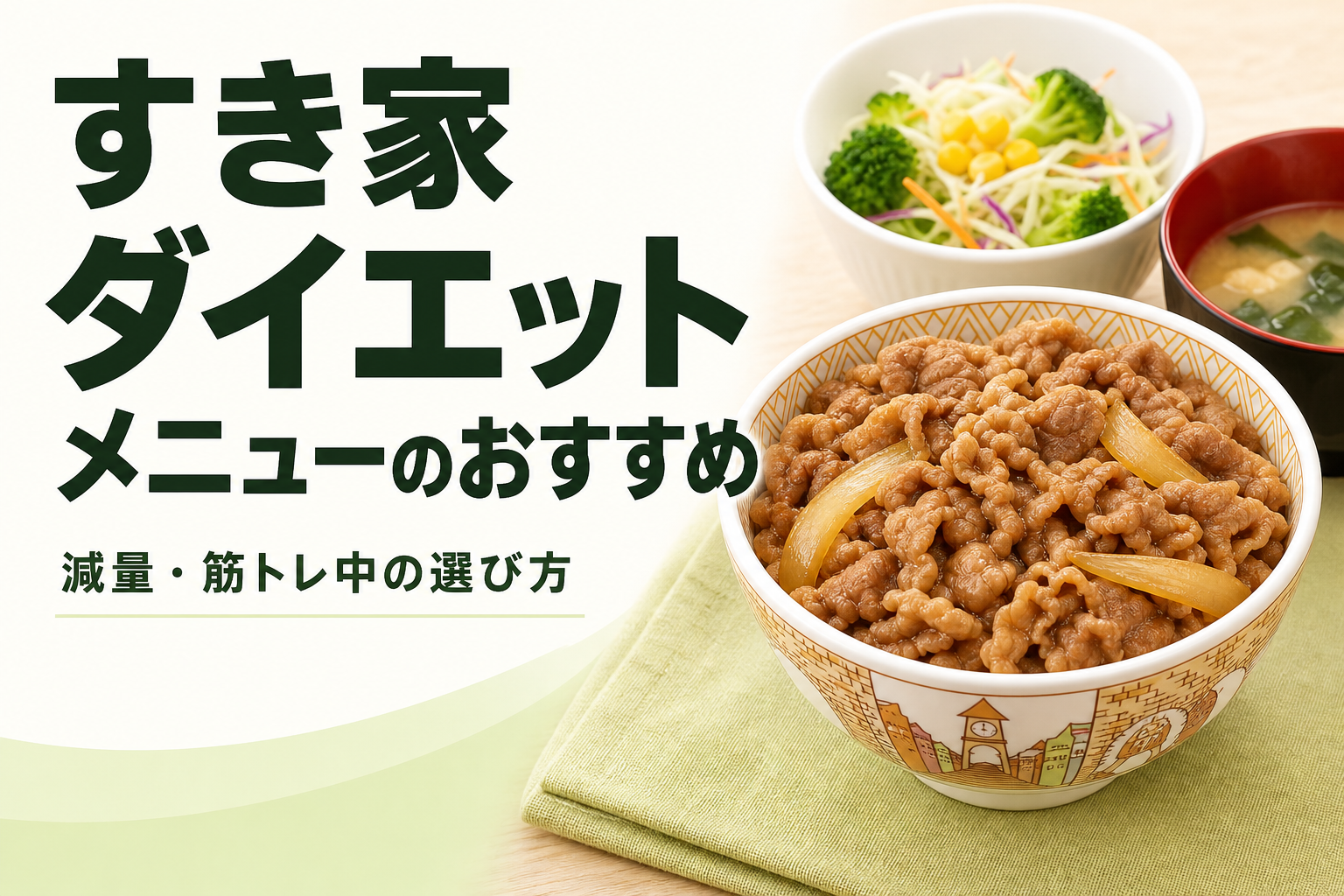 すき家 ダイエット メニューのおすすめ｜減量・筋トレ中の選び方