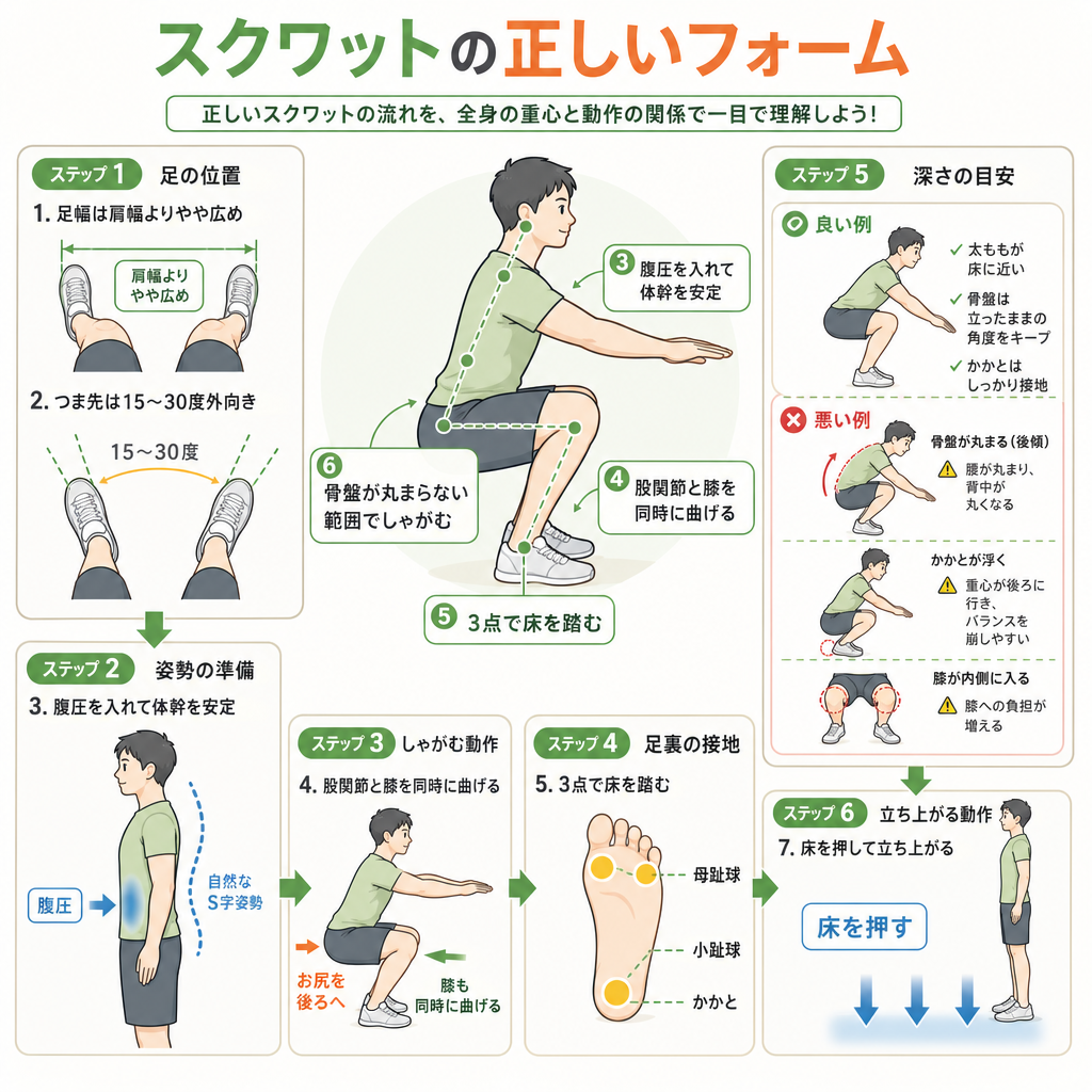 スクワットの正しいフォーム