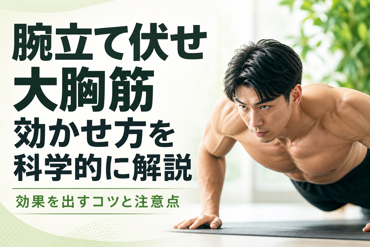 腕立て伏せ 大胸筋 効かせ方を科学的に解説｜効果を出すコツと注意点