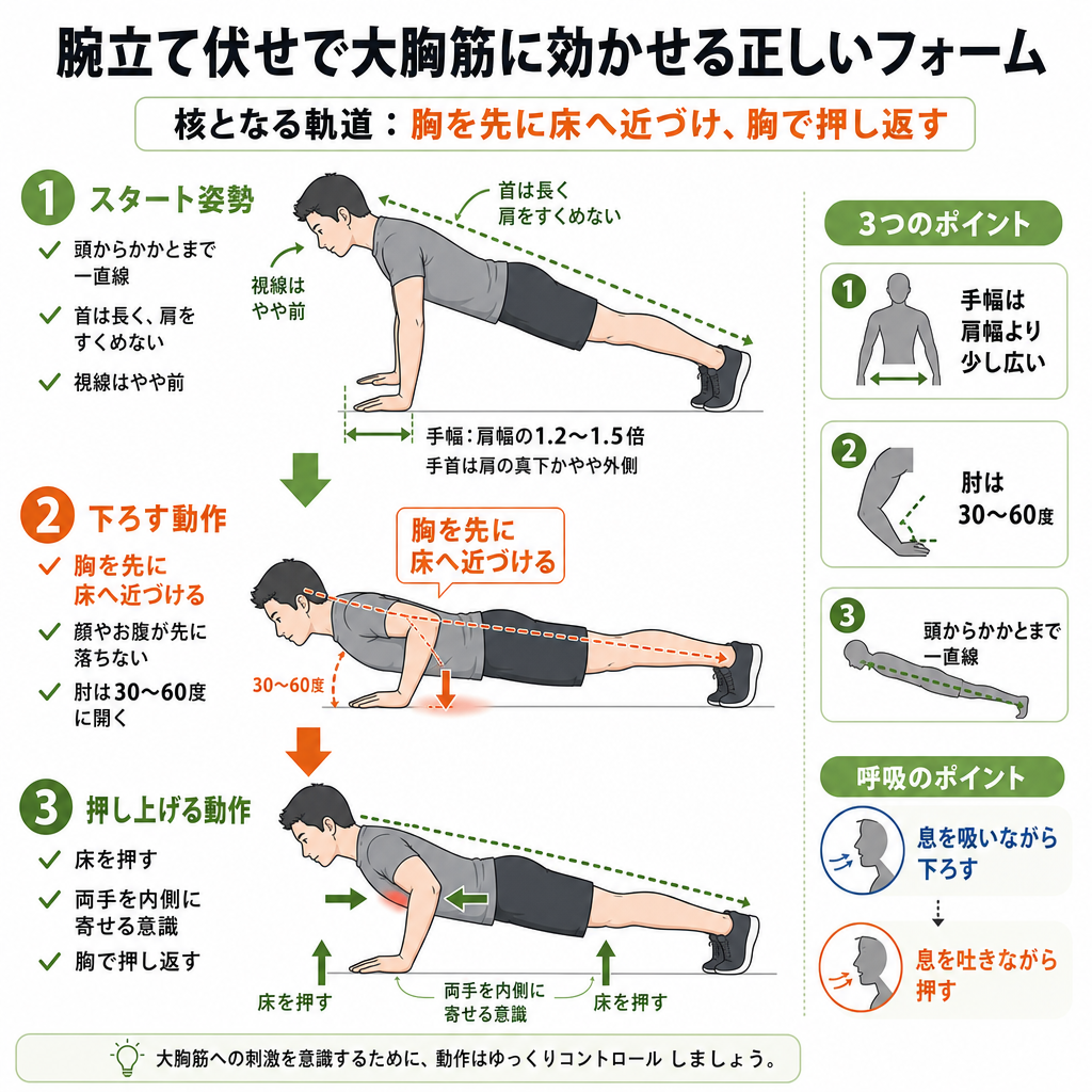 大胸筋に効く正しいフォーム