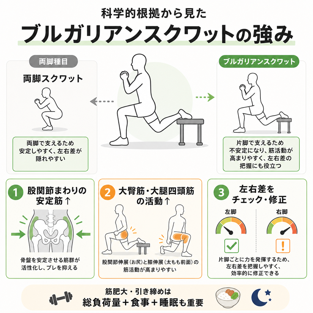 科学的根拠から見たブルガリアンスクワットの強み