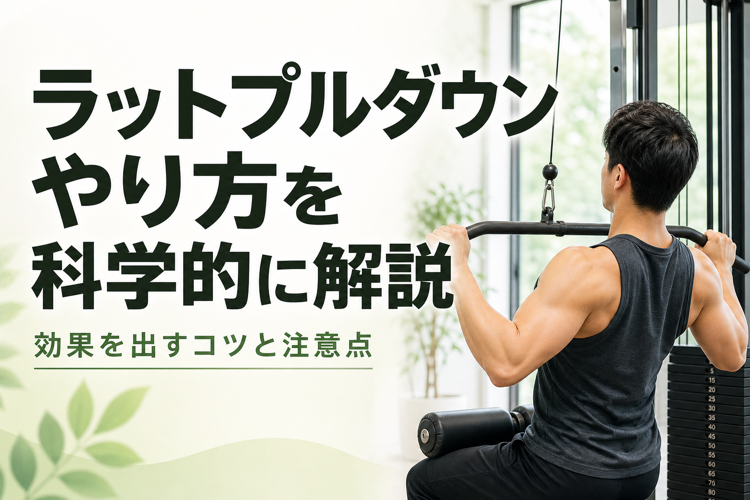 ラットプルダウン やり方を科学的に解説｜効果を出すコツと注意点