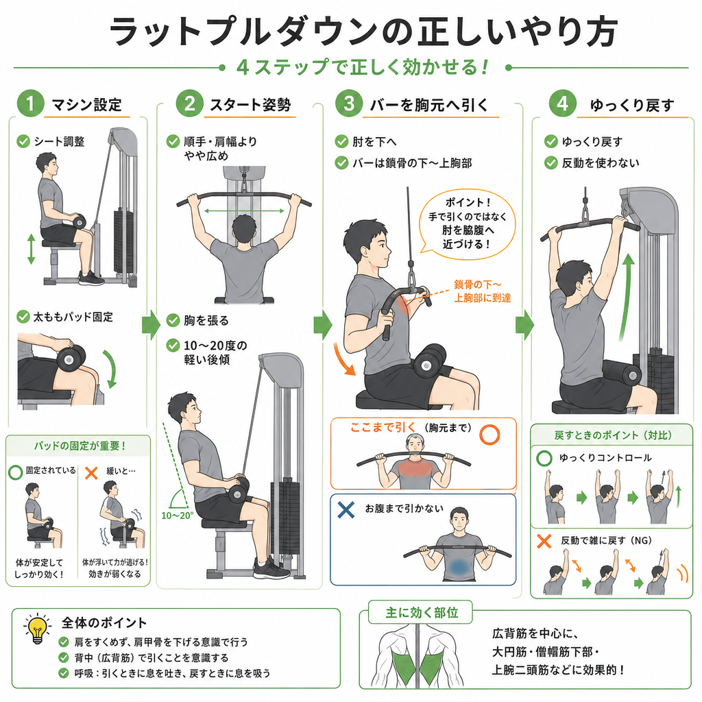 ラットプルダウンの正しいやり方