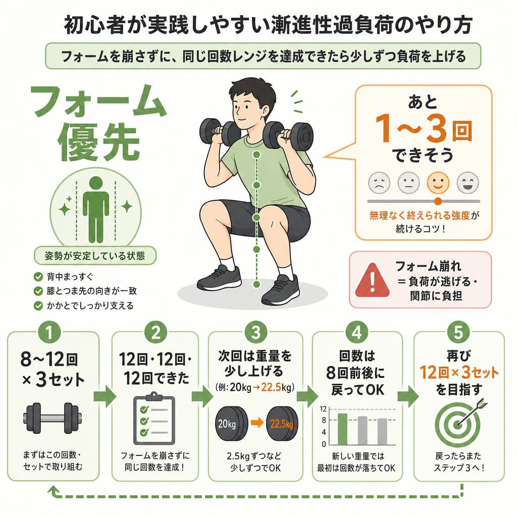 初心者が実践しやすい漸進性過負荷のやり方