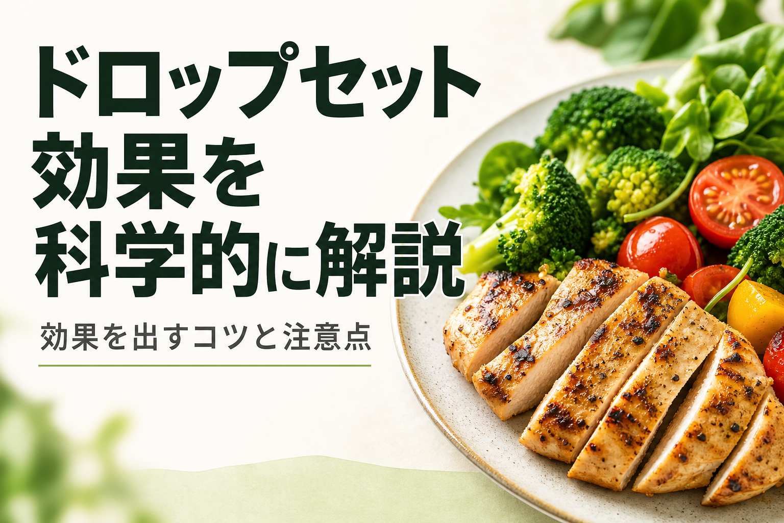 ドロップセット 効果を科学的に解説｜効果を出すコツと注意点