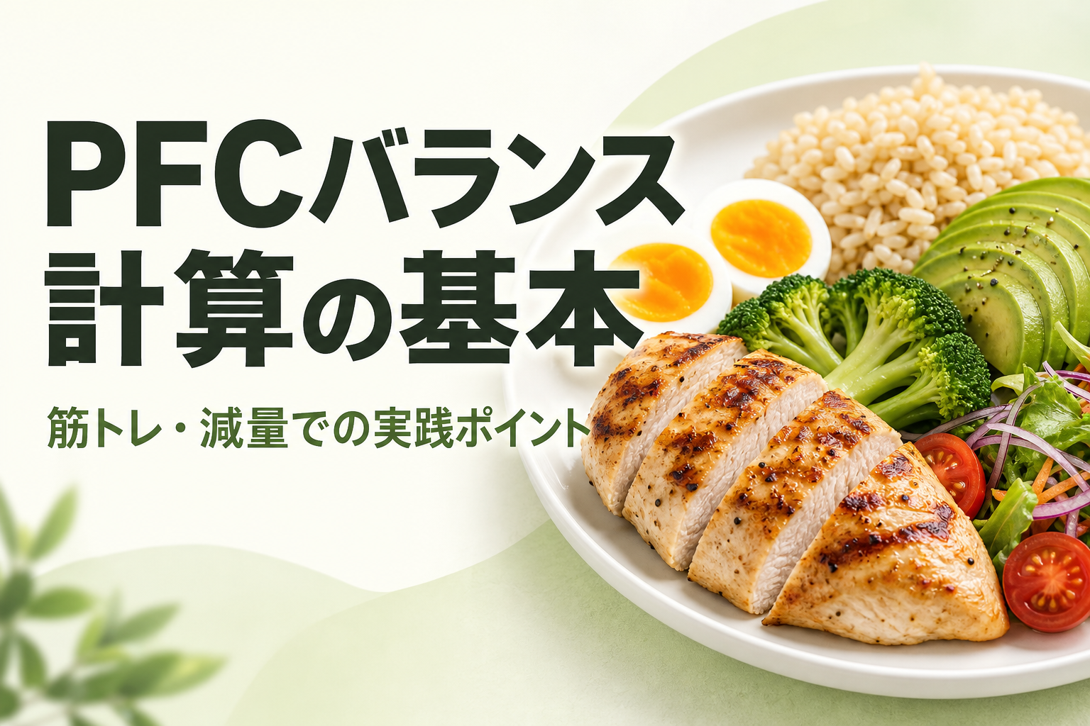 PFCバランス 計算の基本｜筋トレ・減量での実践ポイント