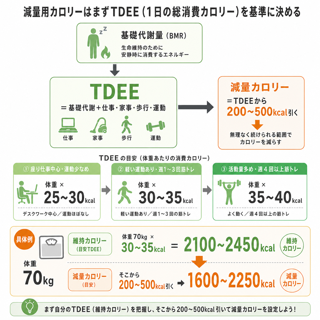 まずは基礎代謝量とTDEEを把握する