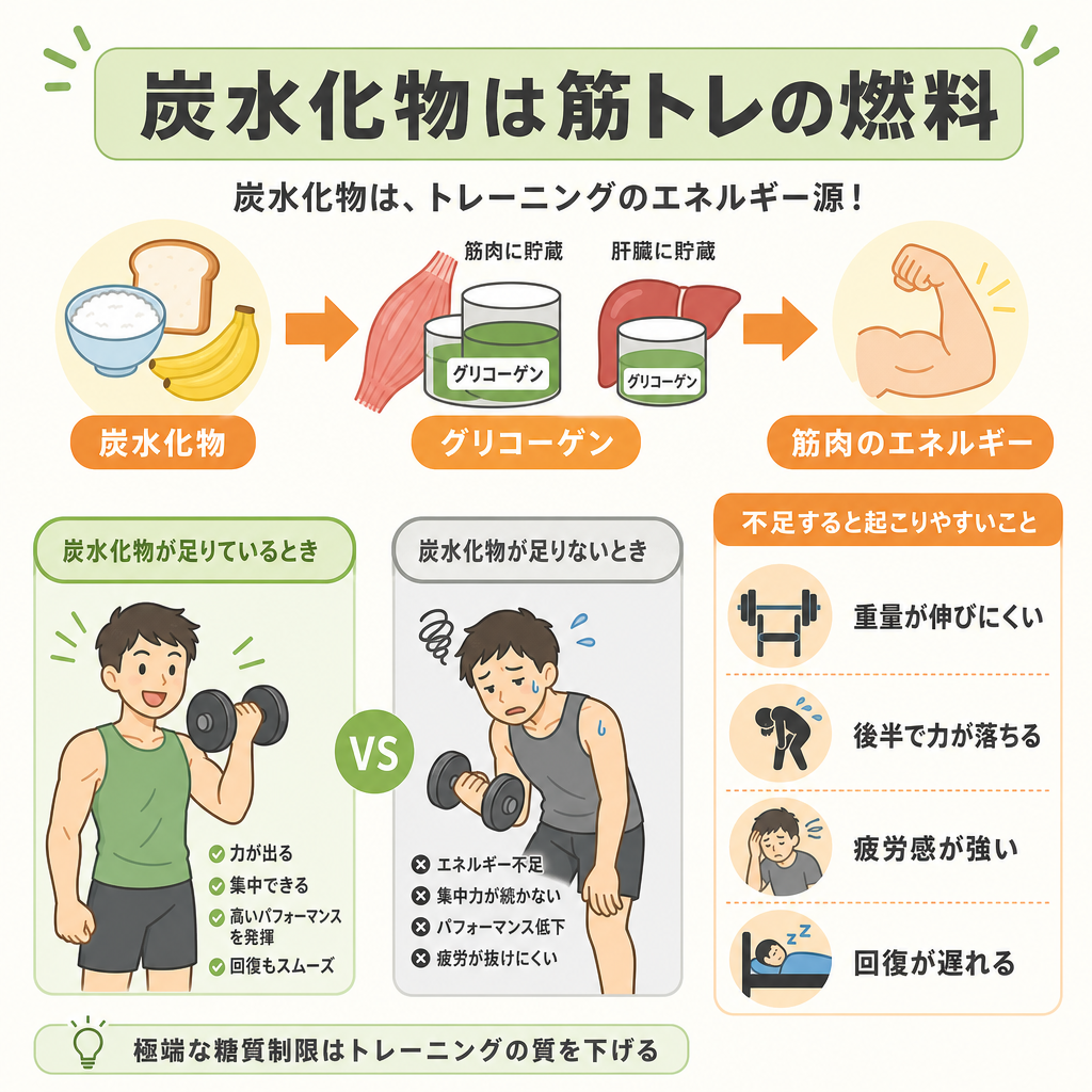 炭水化物が筋トレで重要な理由