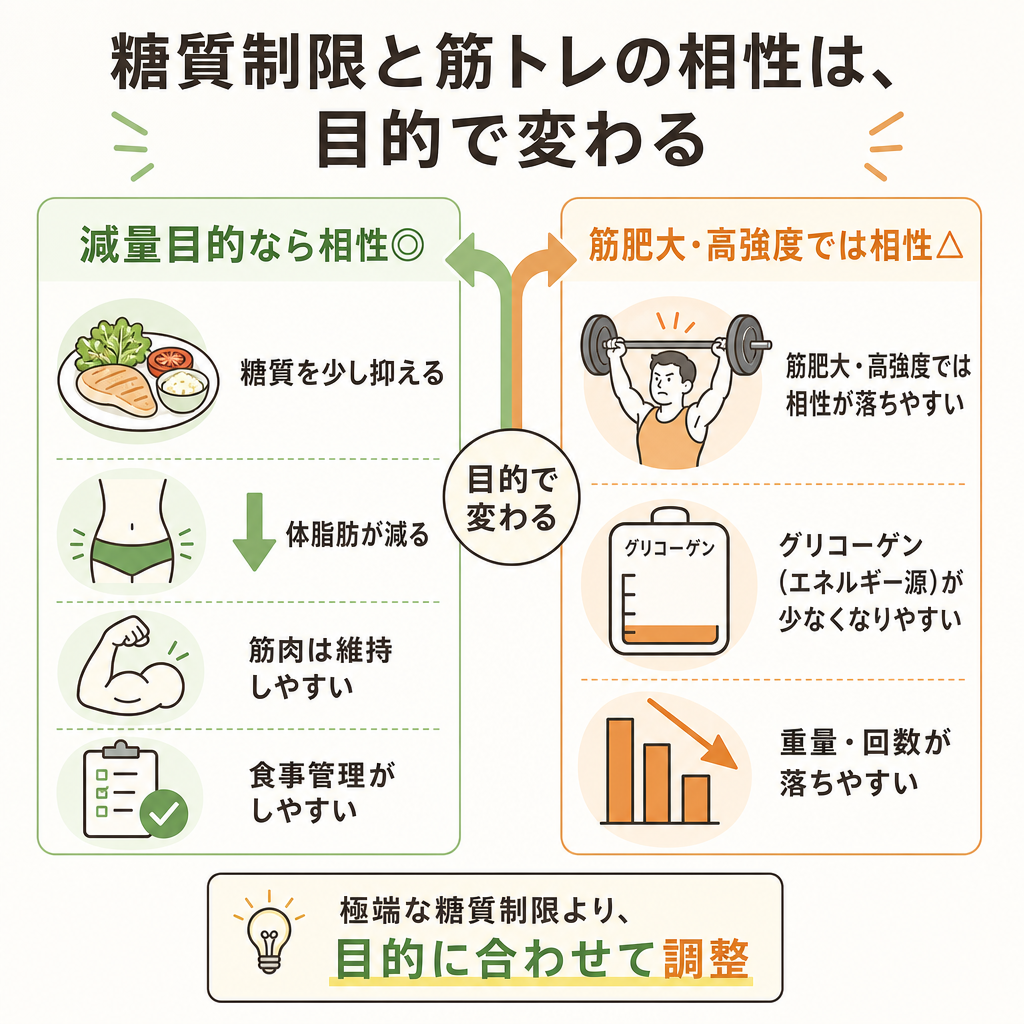 糖質制限と筋トレの相性はいいのか