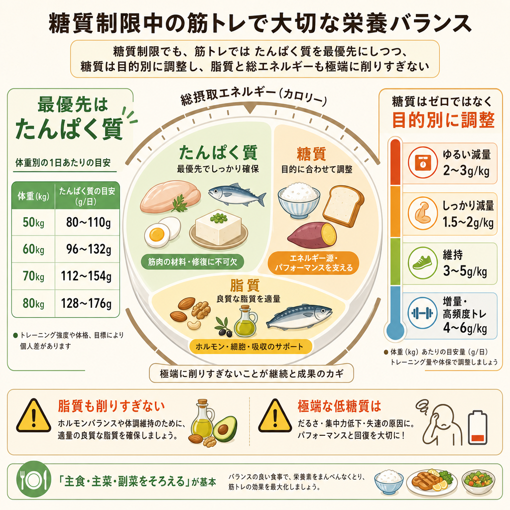 糖質制限中の筋トレで大切な栄養バランス
