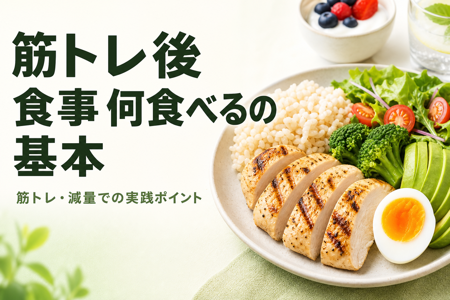 筋トレ後 食事 何食べるの基本|筋トレ・減量での実践ポイント