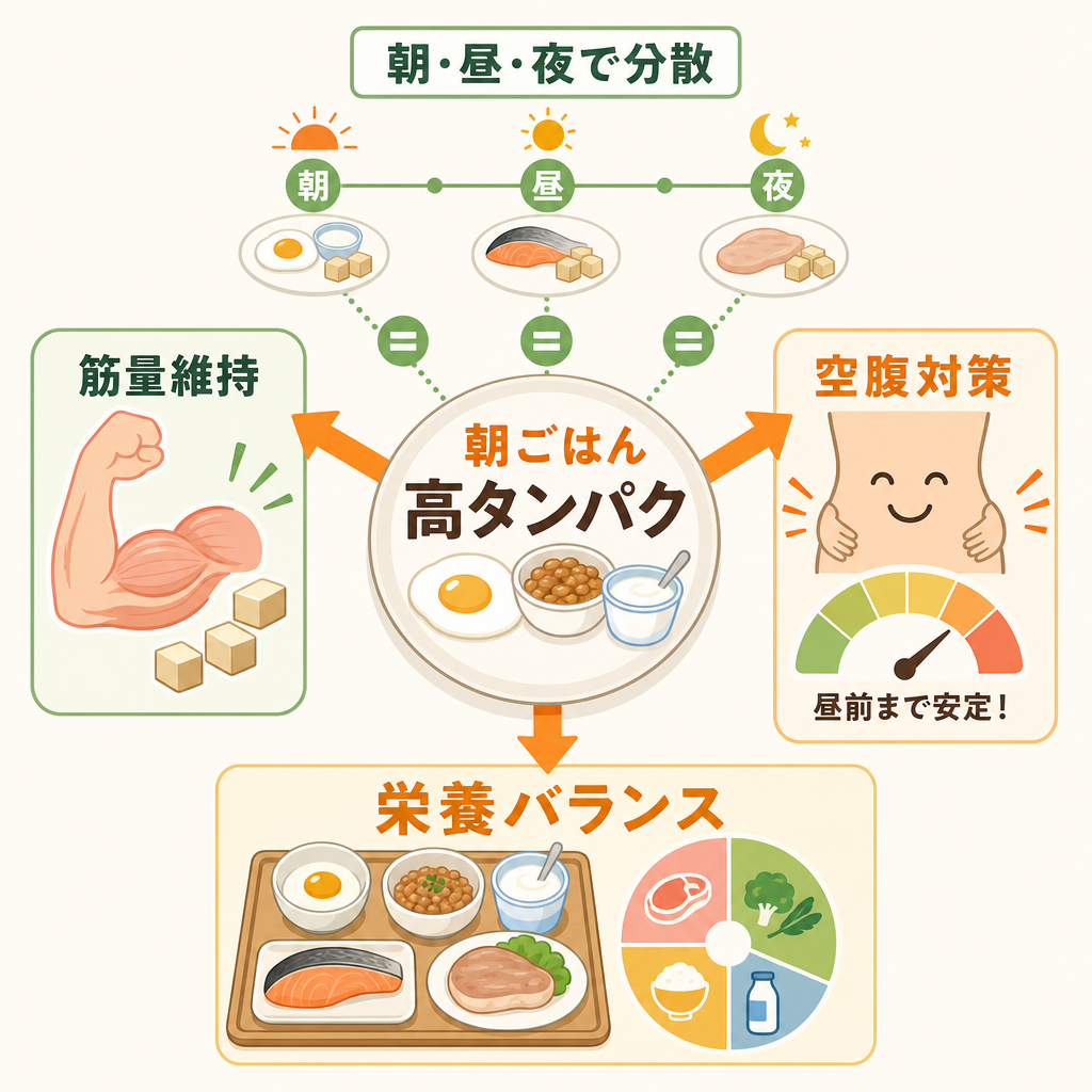 朝ごはんを高タンパクにするメリット
