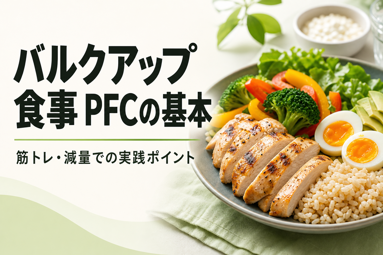 バルクアップ 食事 PFCの基本|筋トレ・減量での実践ポイント