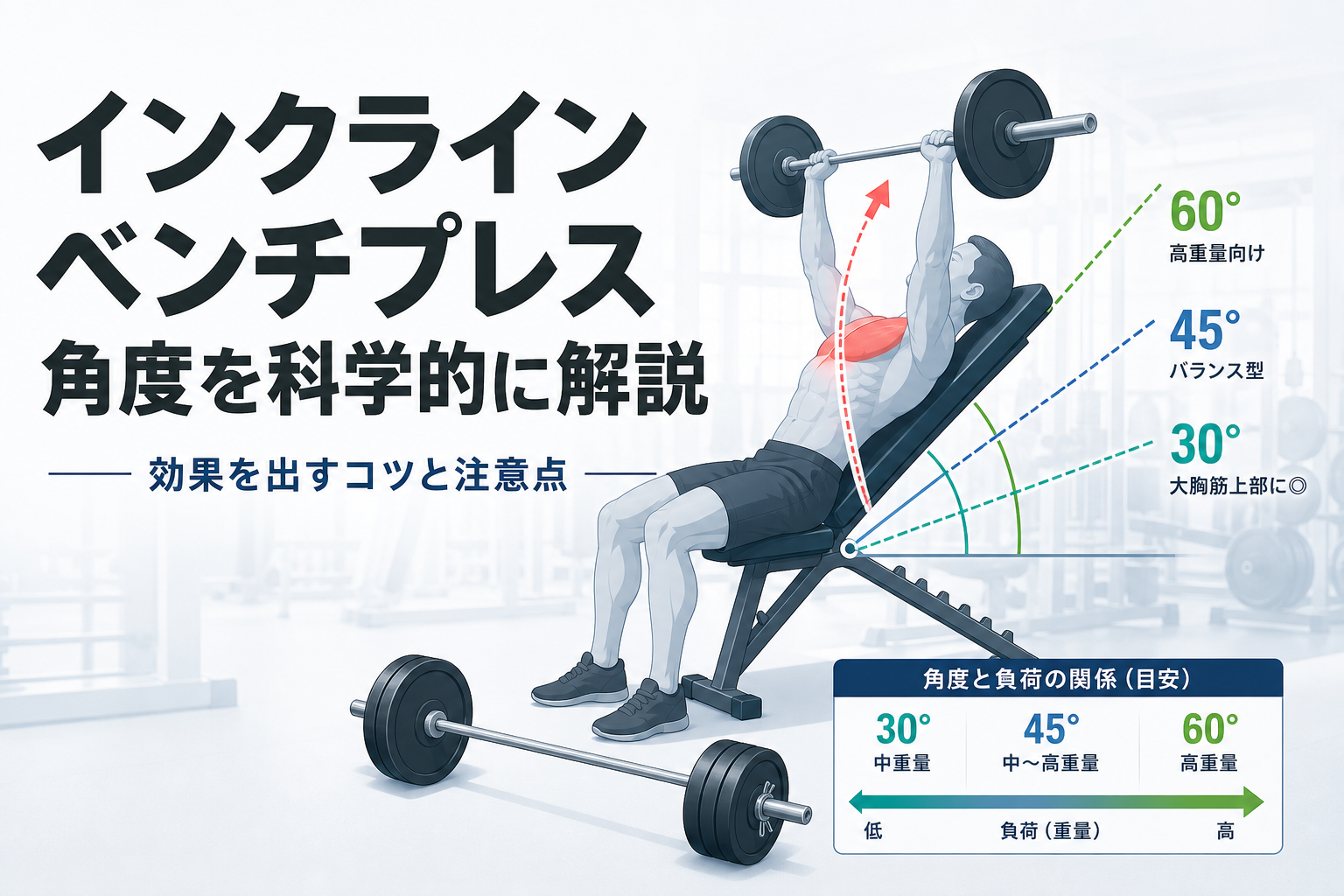 インクラインベンチプレス 角度を科学的に解説｜効果を出すコツと注意