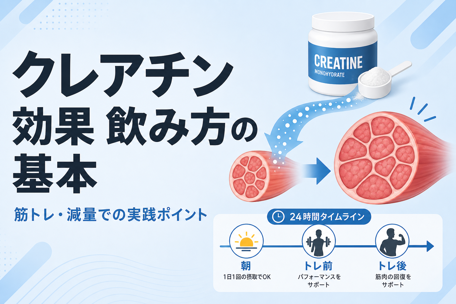 クレアチン 効果 飲み方の基本|筋トレ・減量での実践ポイント