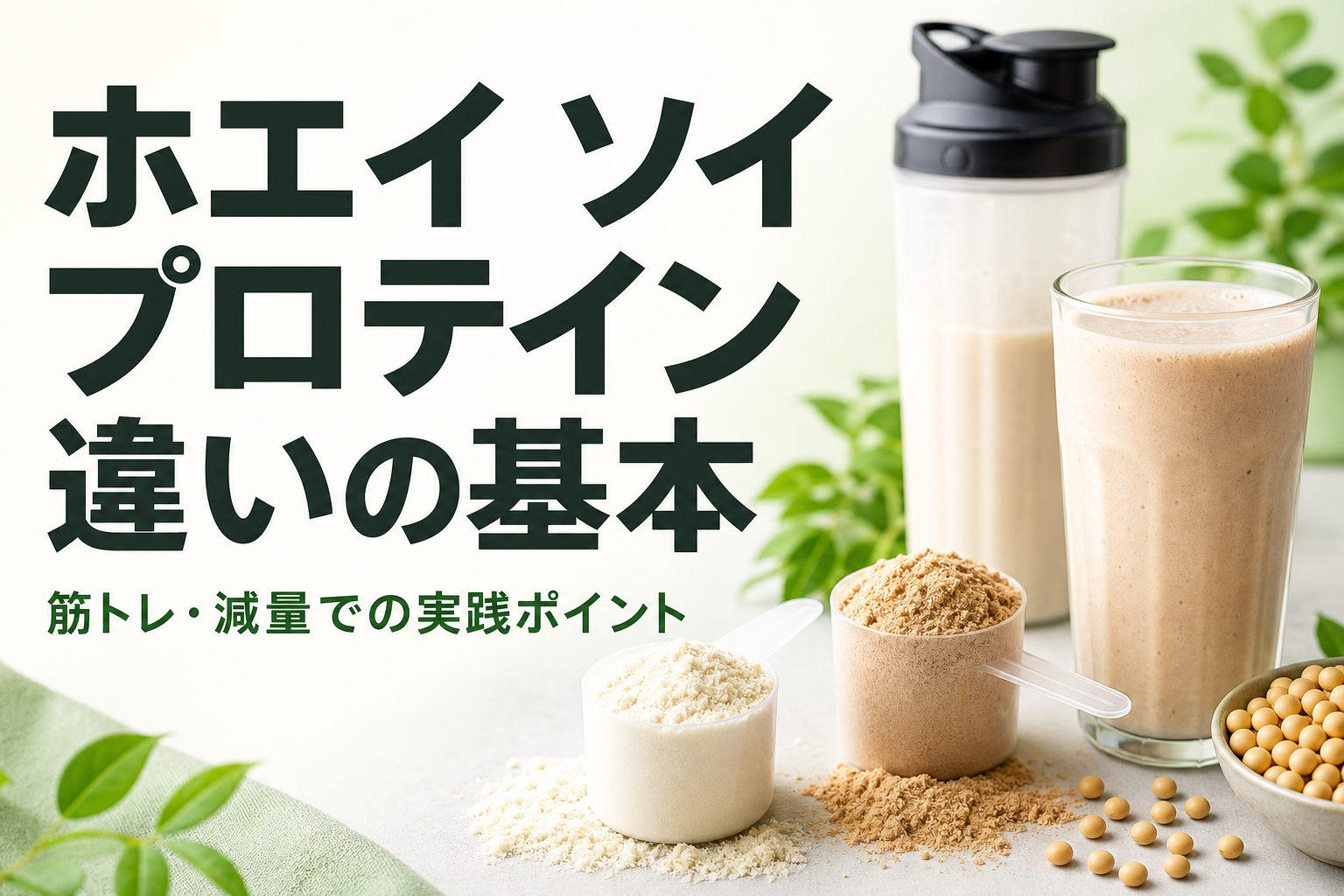 ホエイ ソイ プロテイン 違いの基本|筋トレ・減量での実践ポイント