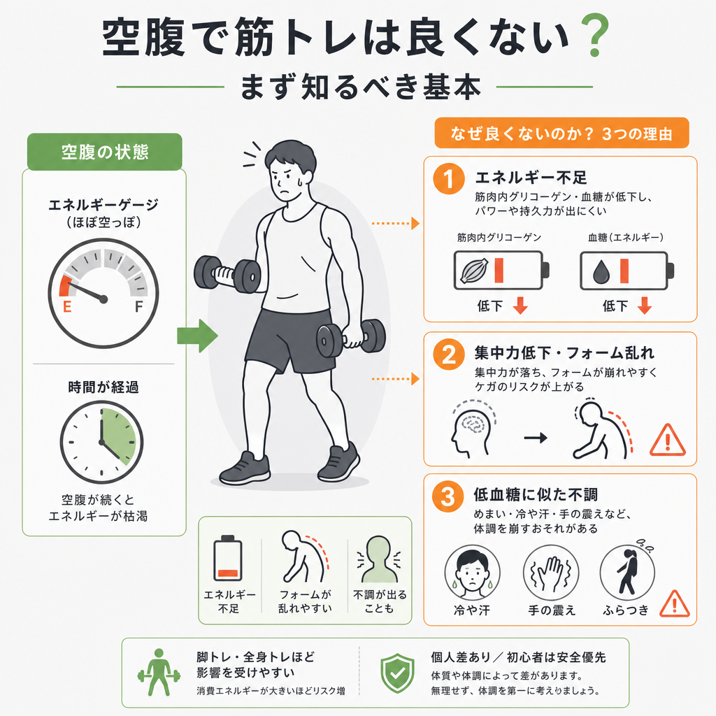 空腹で筋トレは良くない?まず知るべき基本