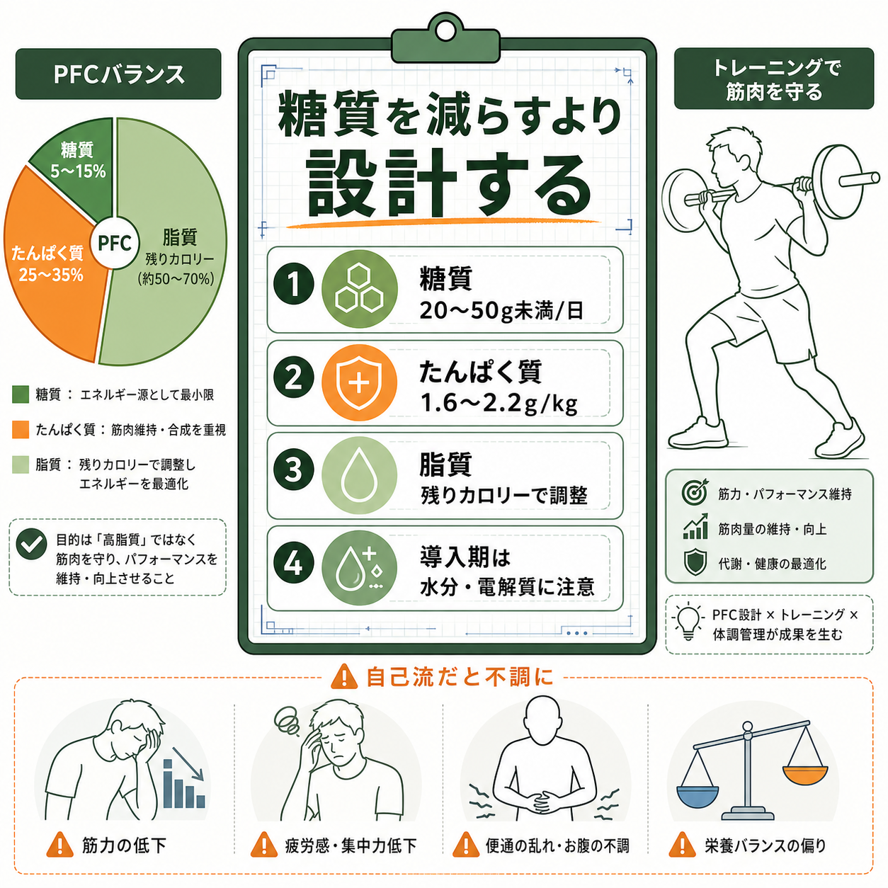 ケトジェニック中の筋トレは「糖質を減らす」より「設計する」が重要