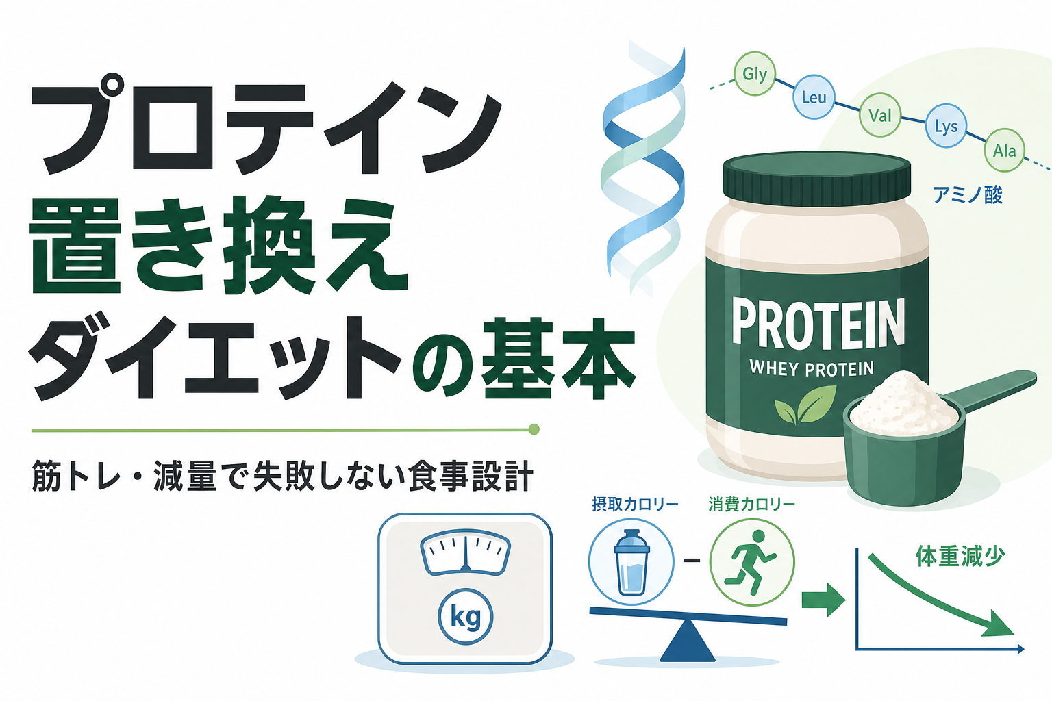 プロテイン 置き換え ダイエットの基本|筋トレ・減量で失敗しない食事設計