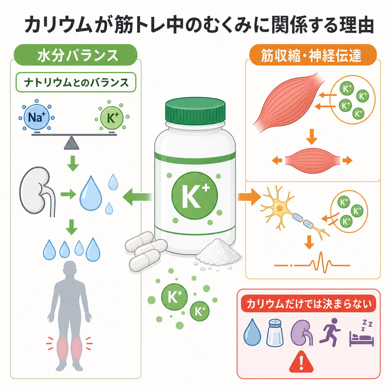 カリウムが筋トレ中のむくみに関係する理由