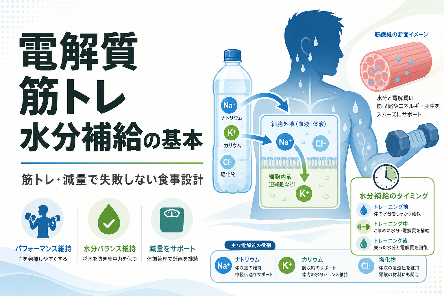 電解質 筋トレ 水分補給の基本|筋トレ・減量で失敗しない食事設計