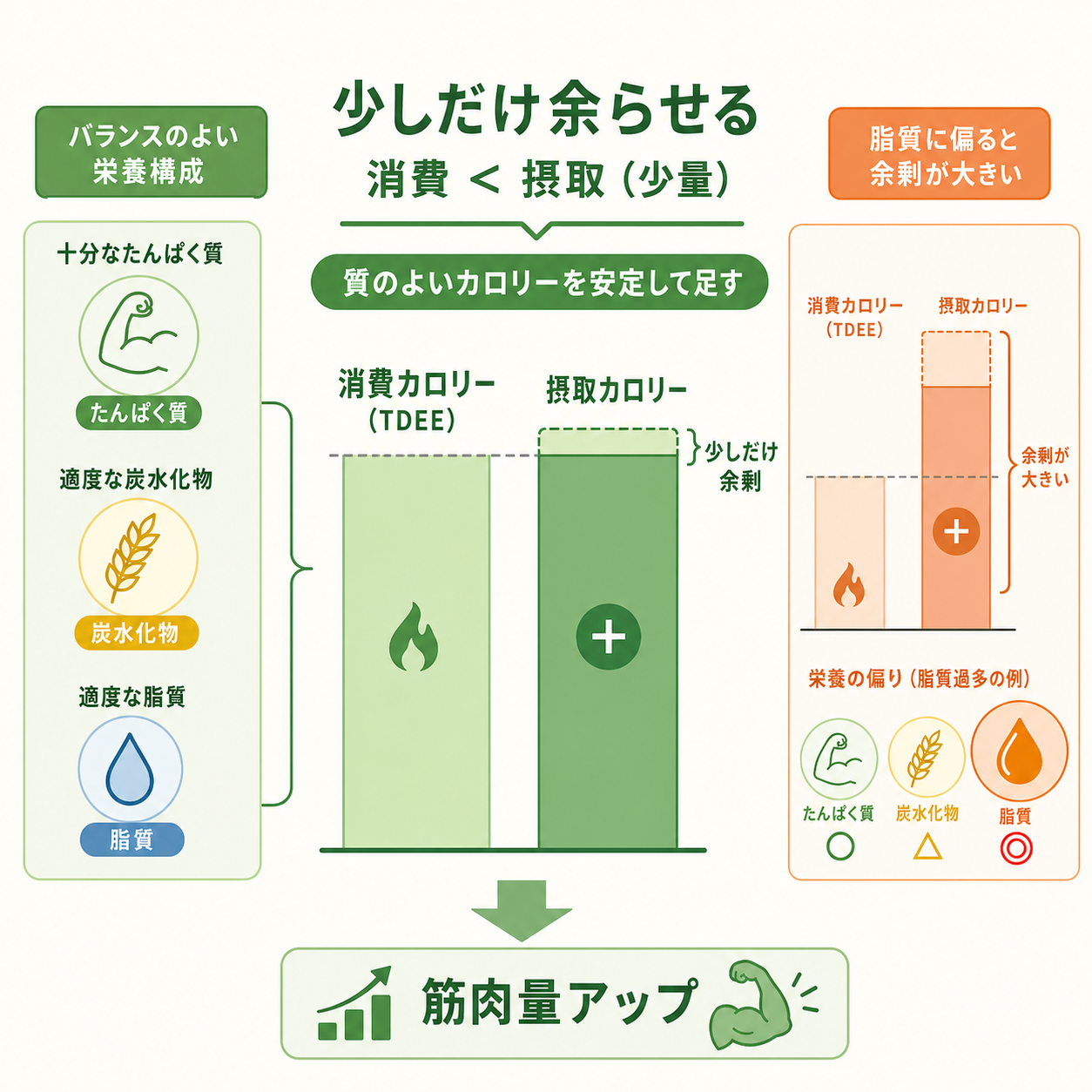 クリーンバルクの食事メニューは「少しだけ余らせる」が基本
