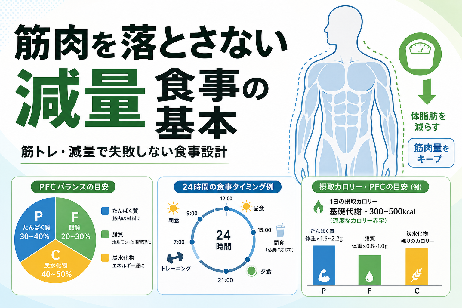 筋肉を落とさない 減量 食事の基本|筋トレ・減量で失敗しない食事設計