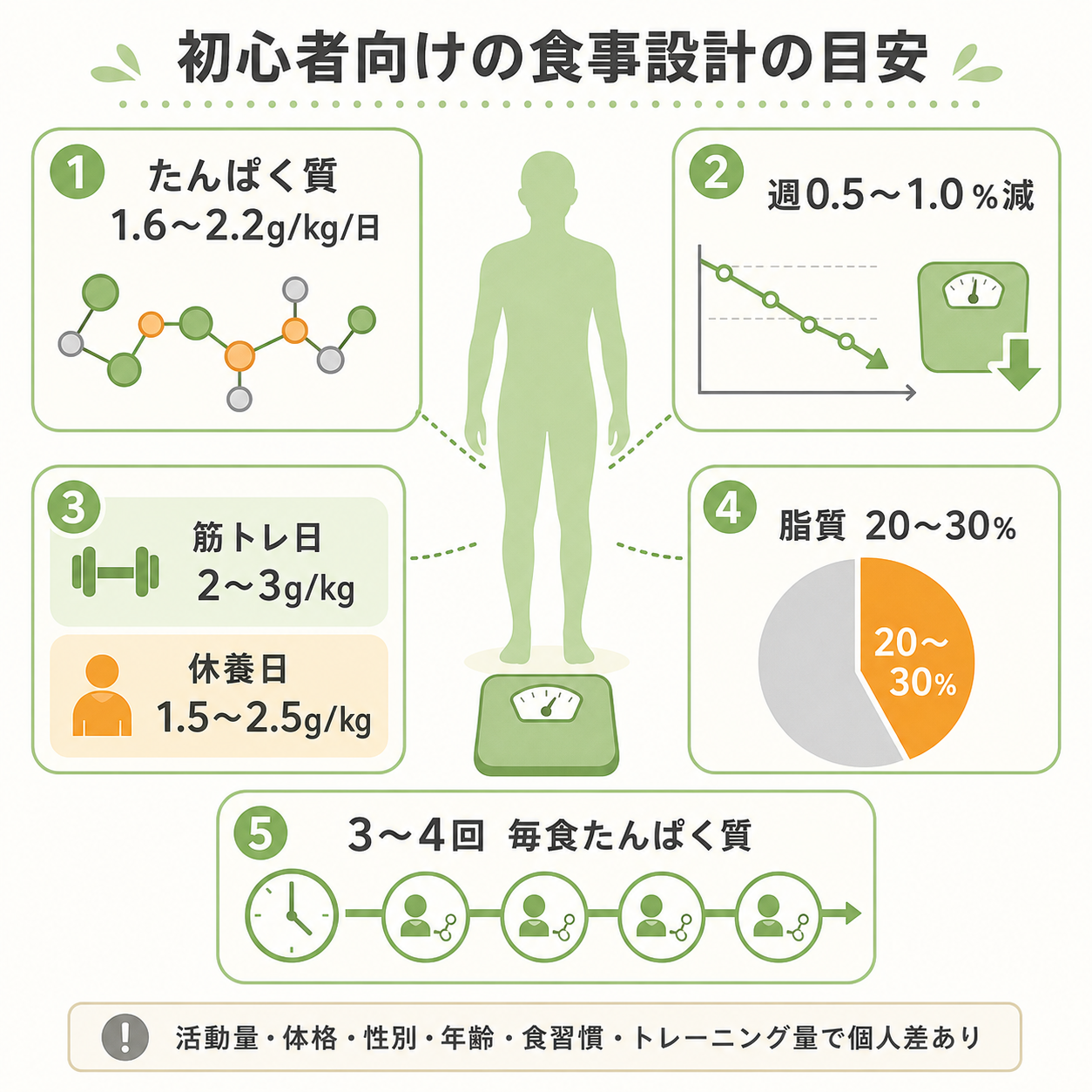 初心者向けの食事設計の目安