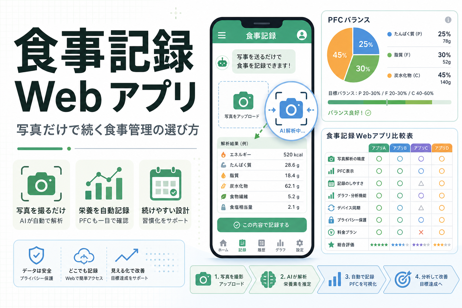 食事記録 Web アプリ|写真だけで続く食事管理の選び方