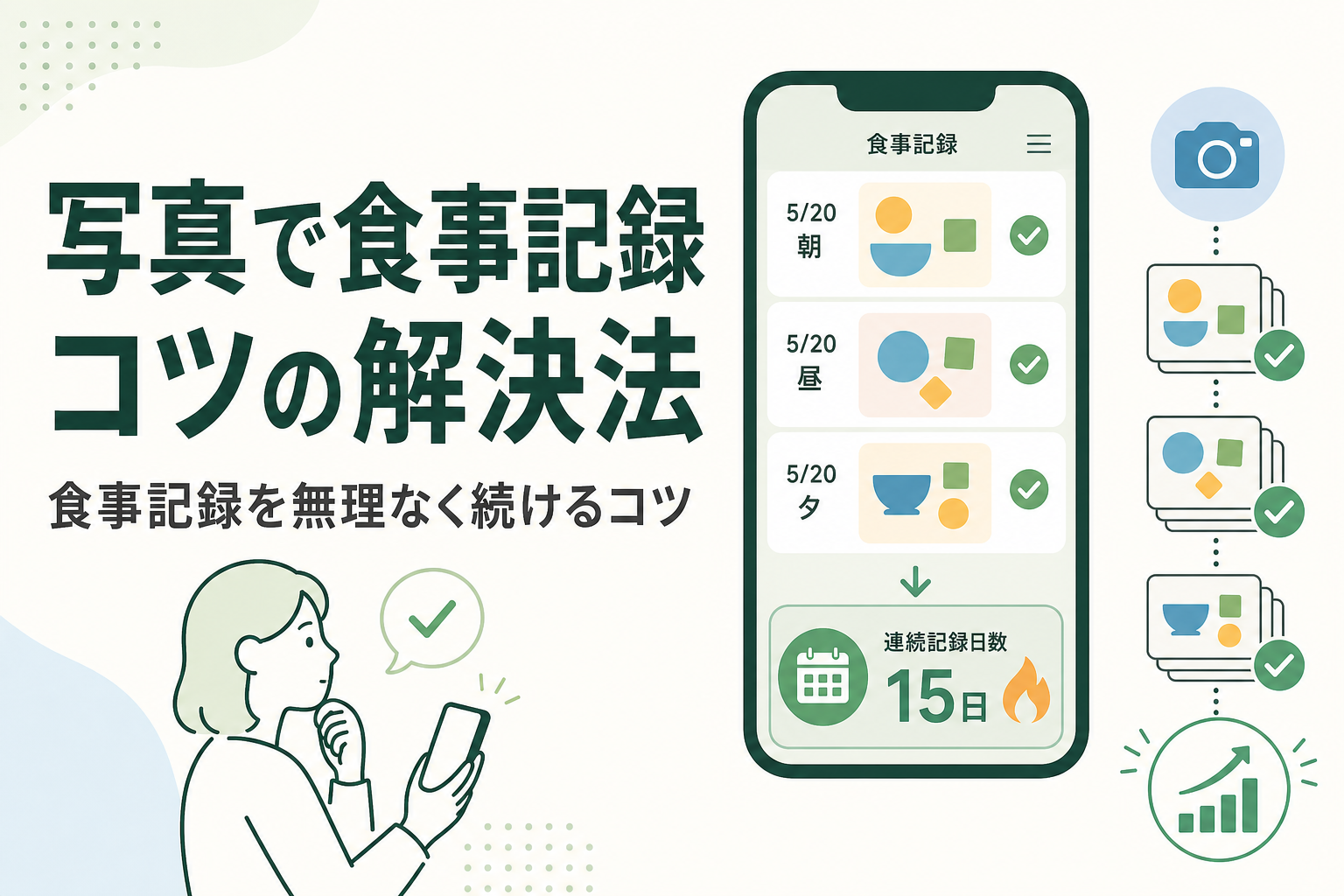 写真で食事記録 コツの解決法|食事記録を無理なく続けるコツ