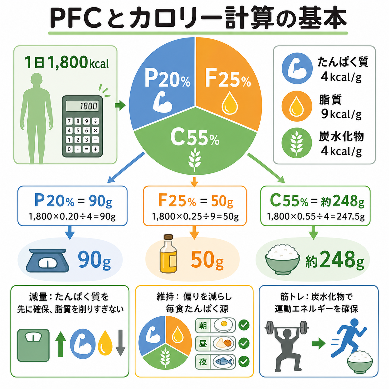 まず押さえたいPFCとカロリー計算の基本