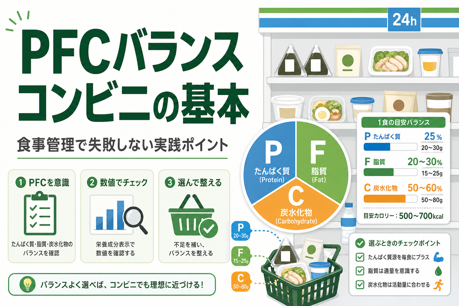 PFCバランス コンビニの基本|食事管理で失敗しない実践ポイント