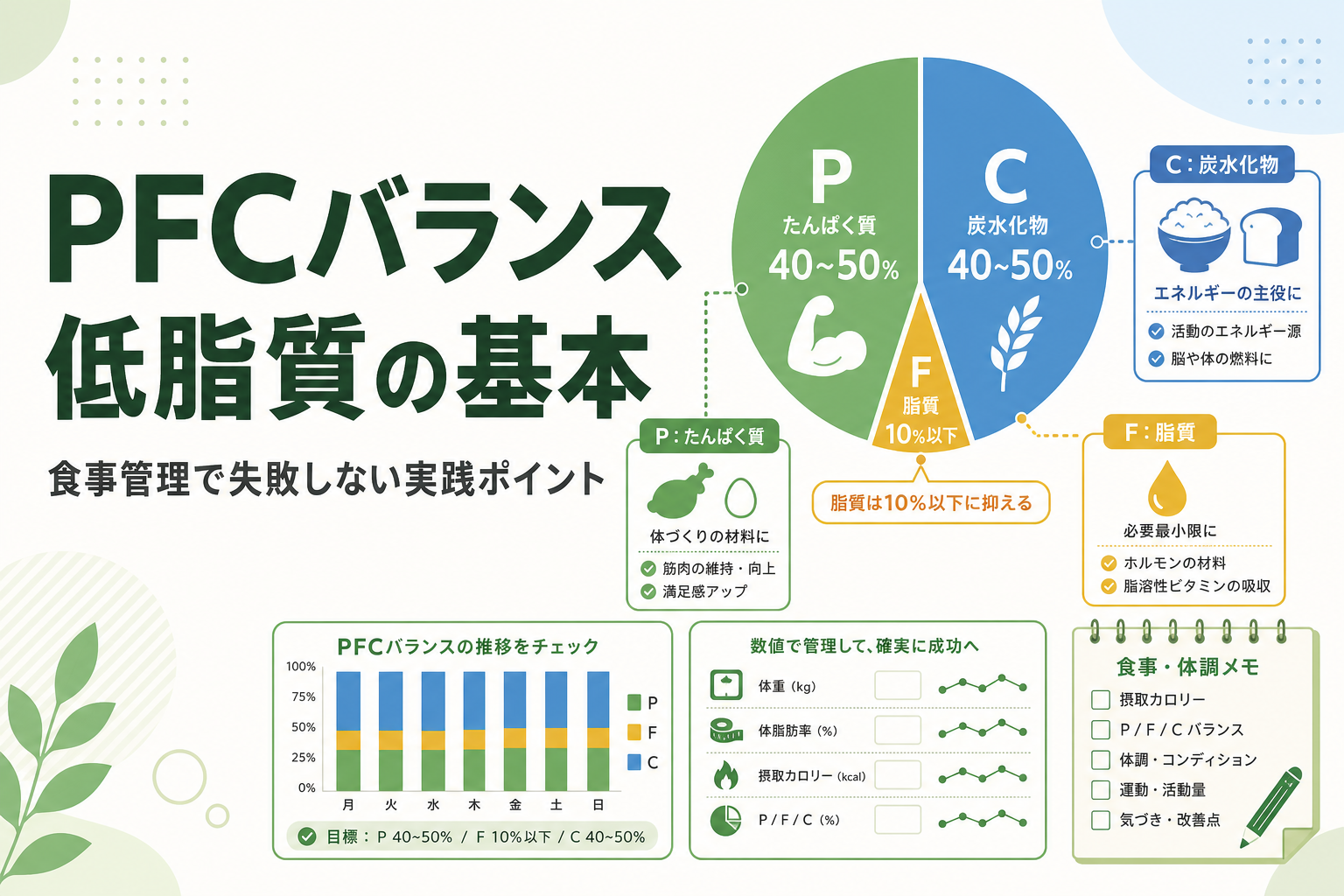 PFCバランス 低脂質の基本｜食事管理で失敗しない実践ポイント