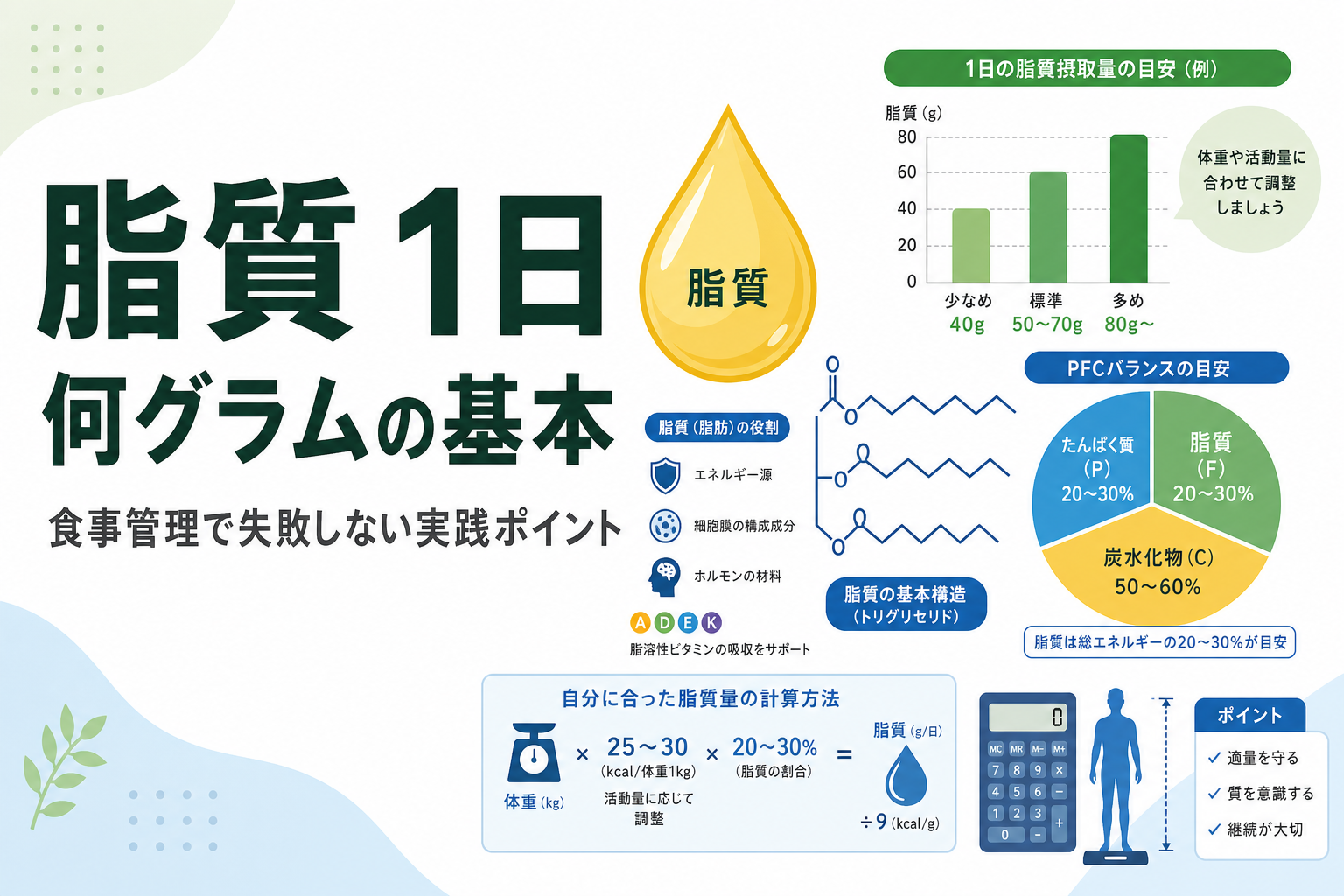 脂質 1日 何グラムの基本｜食事管理で失敗しない実践ポイント