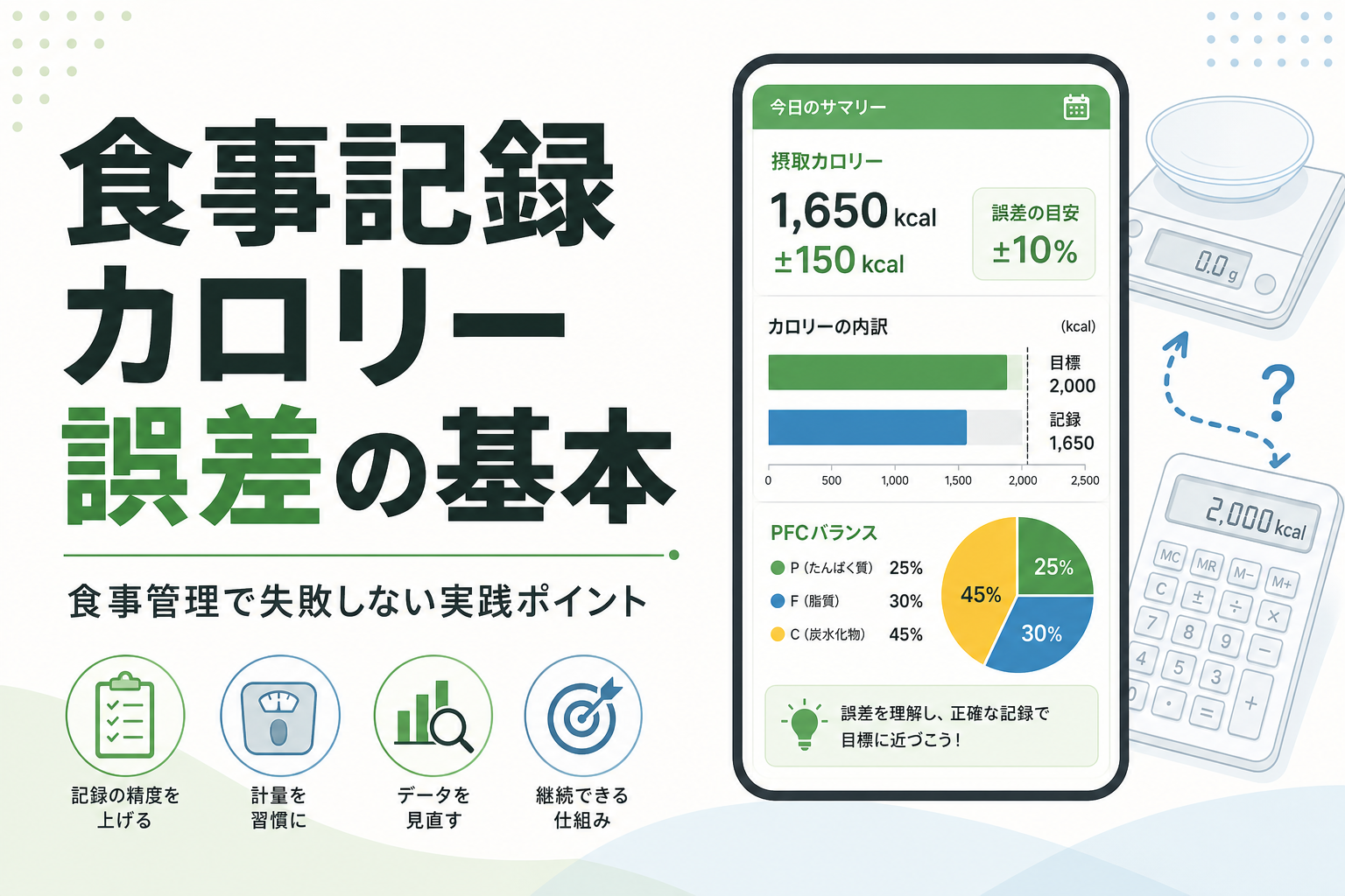 食事記録 カロリー 誤差の基本｜食事管理で失敗しない実践ポイント