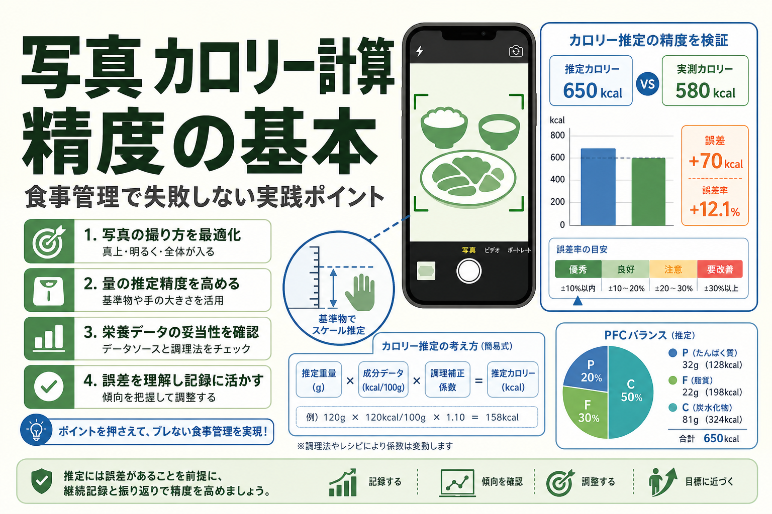 写真 カロリー計算 精度の基本｜食事管理で失敗しない実践ポイント