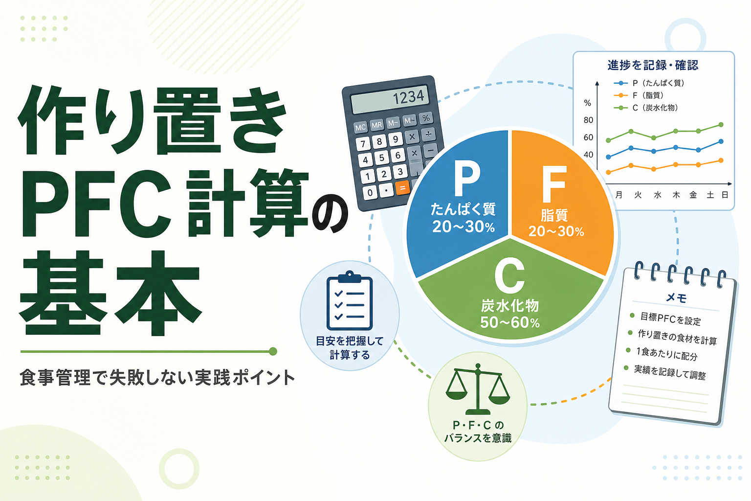 作り置き PFC 計算の基本｜食事管理で失敗しない実践ポイント