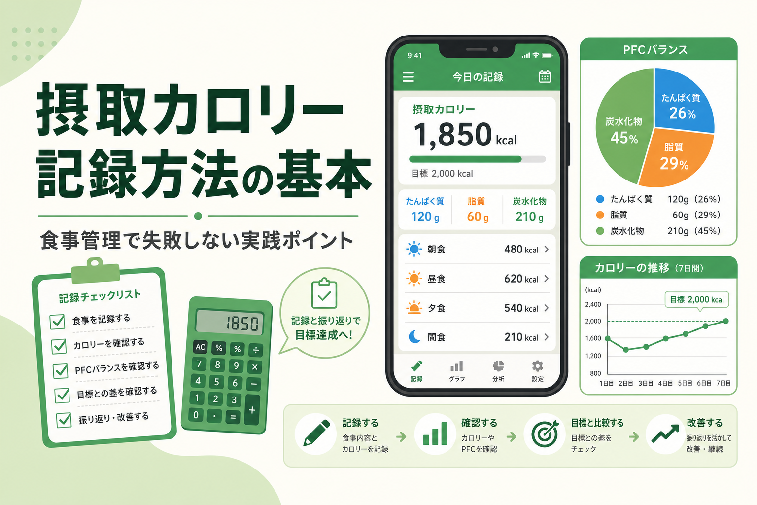 摂取カロリー 記録方法の基本｜食事管理で失敗しない実践ポイント