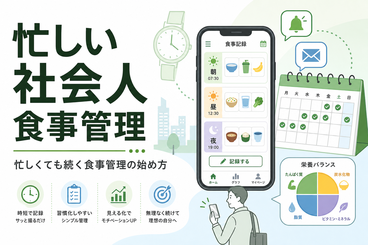 忙しい 社会人 食事管理｜忙しくても続く食事管理の始め方