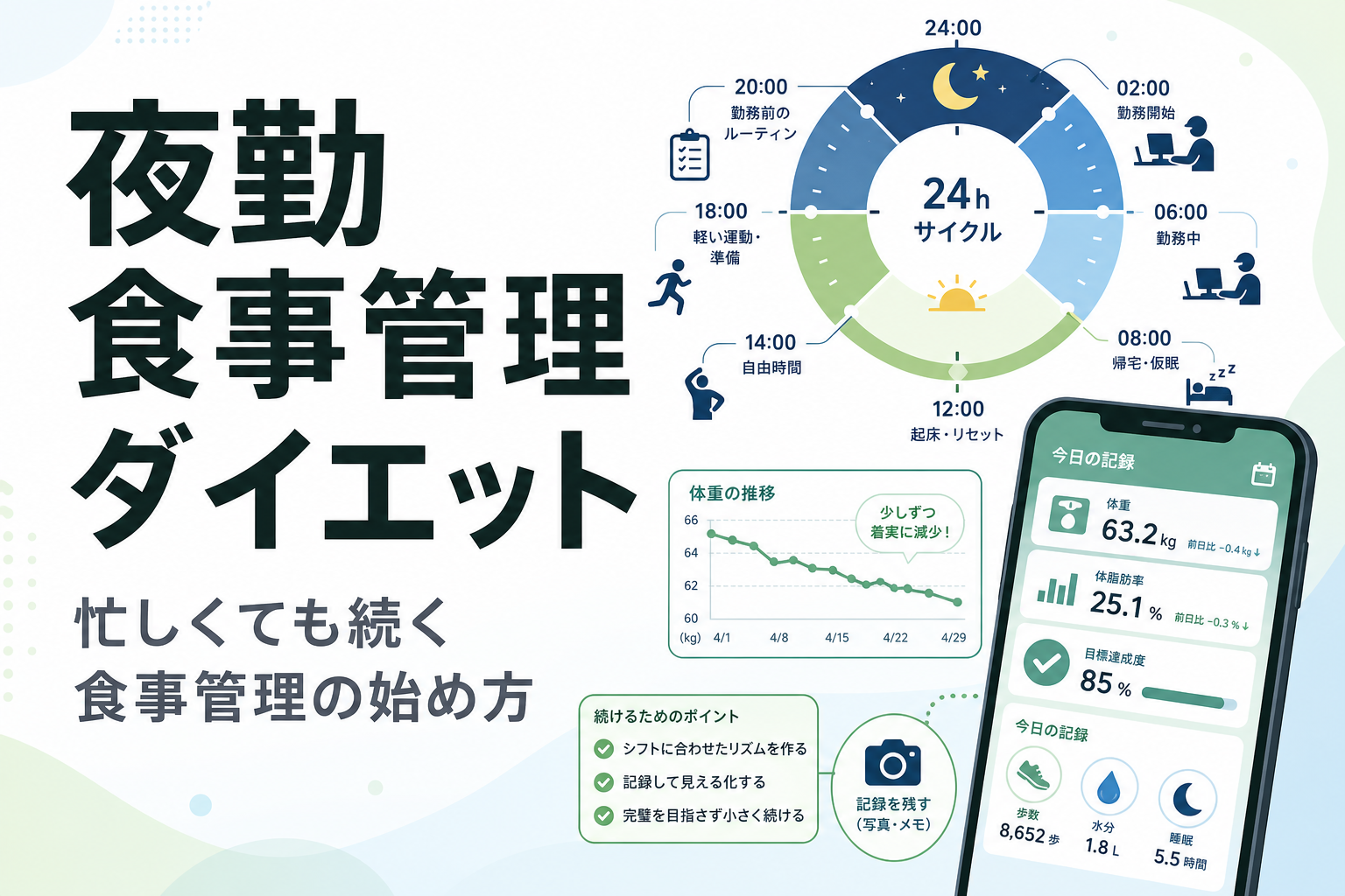 夜勤 食事管理 ダイエット｜忙しくても続く食事管理の始め方