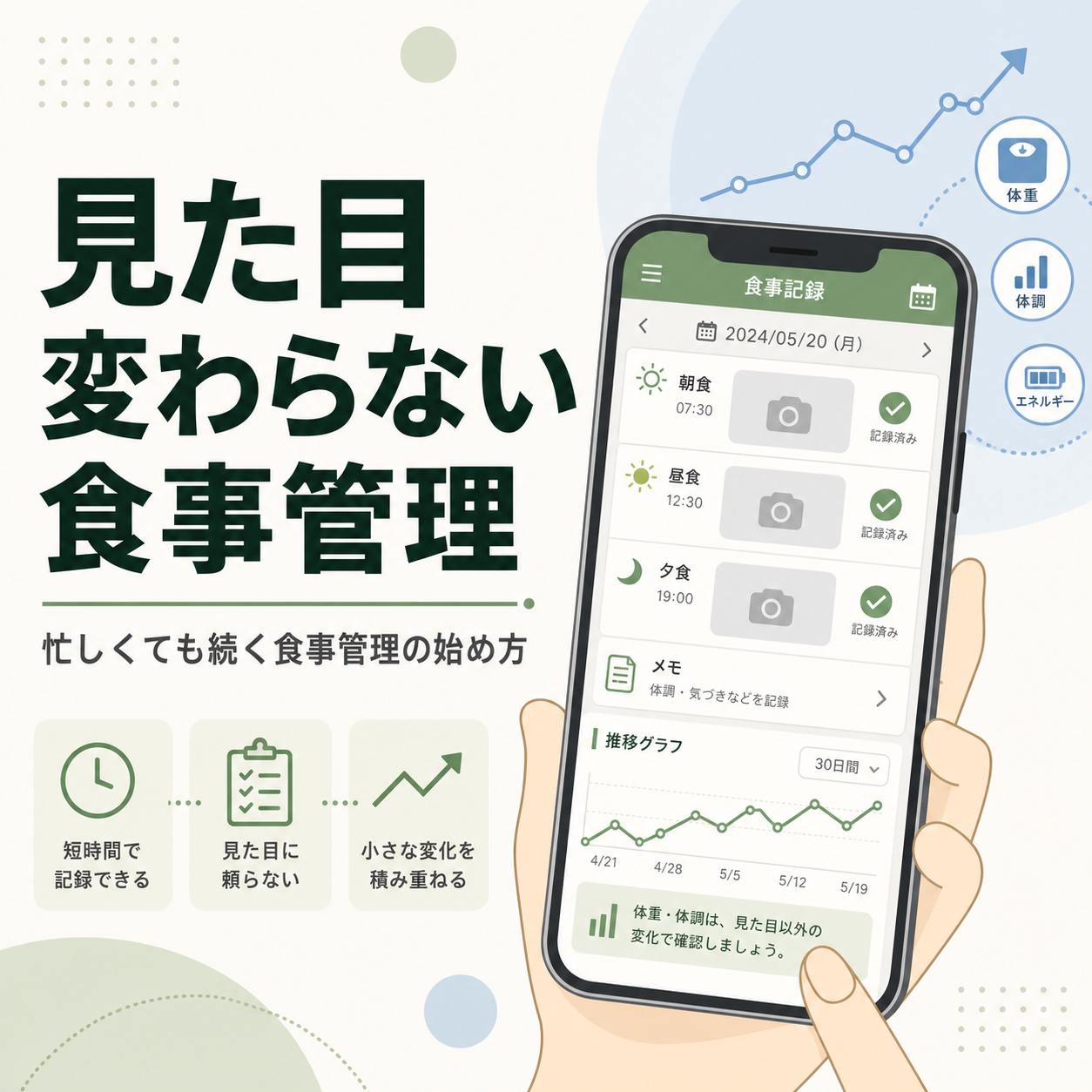 見た目変わらない 食事管理｜忙しくても続く食事管理の始め方