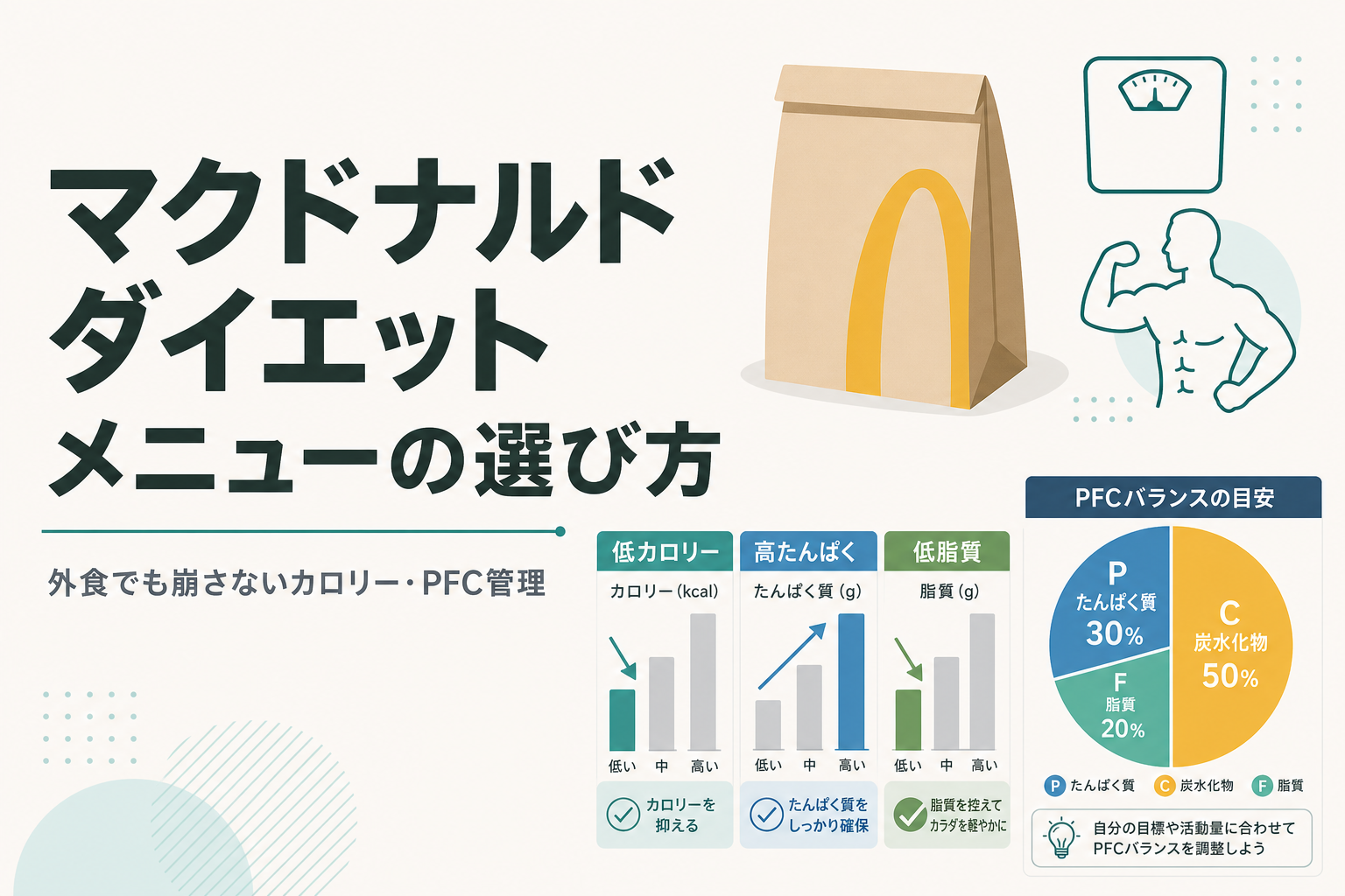 マクドナルド ダイエット メニューの選び方｜外食でも崩さないカロリー・PFC管理