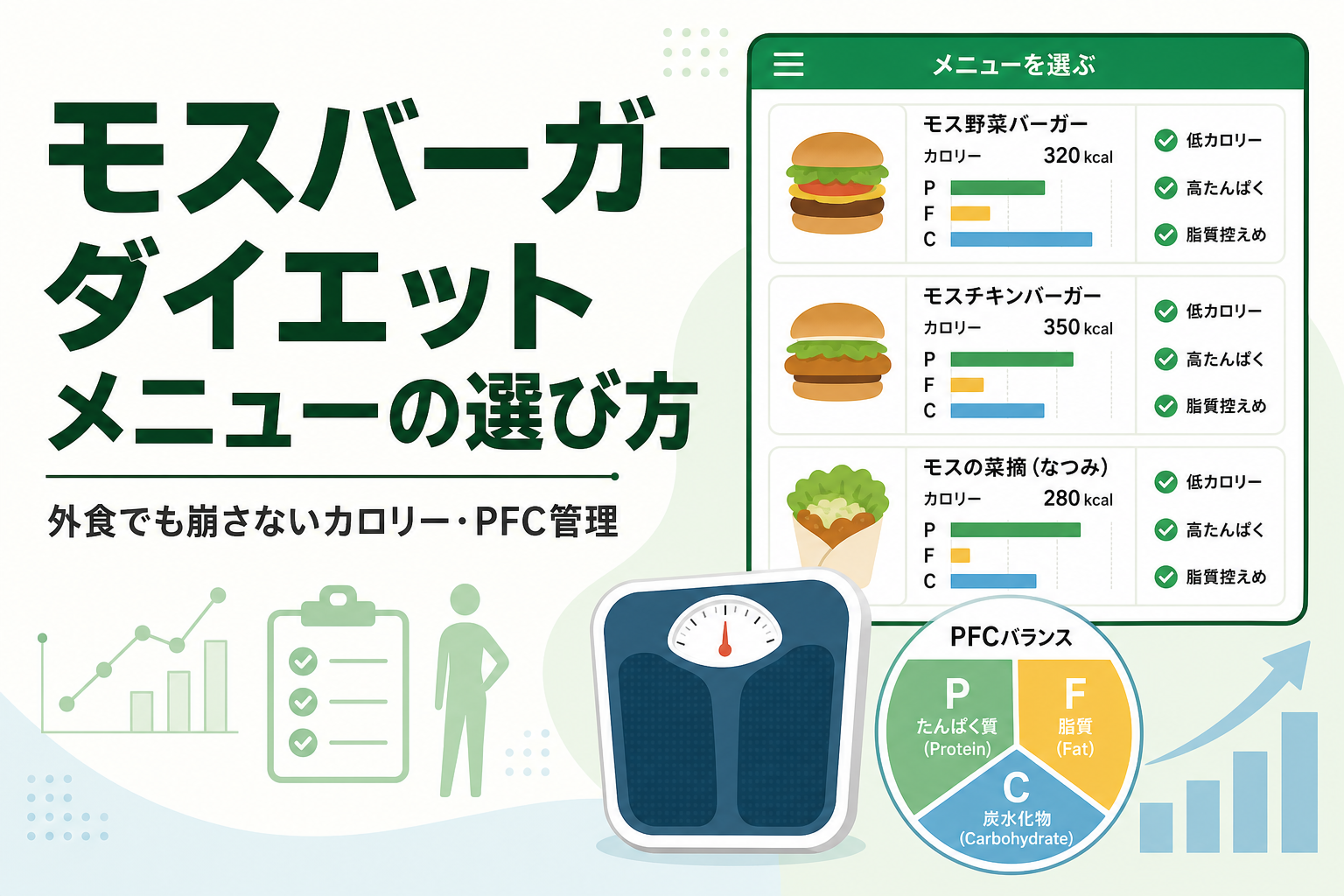 モスバーガー ダイエット メニューの選び方｜外食でも崩さないカロリー・PFC管理