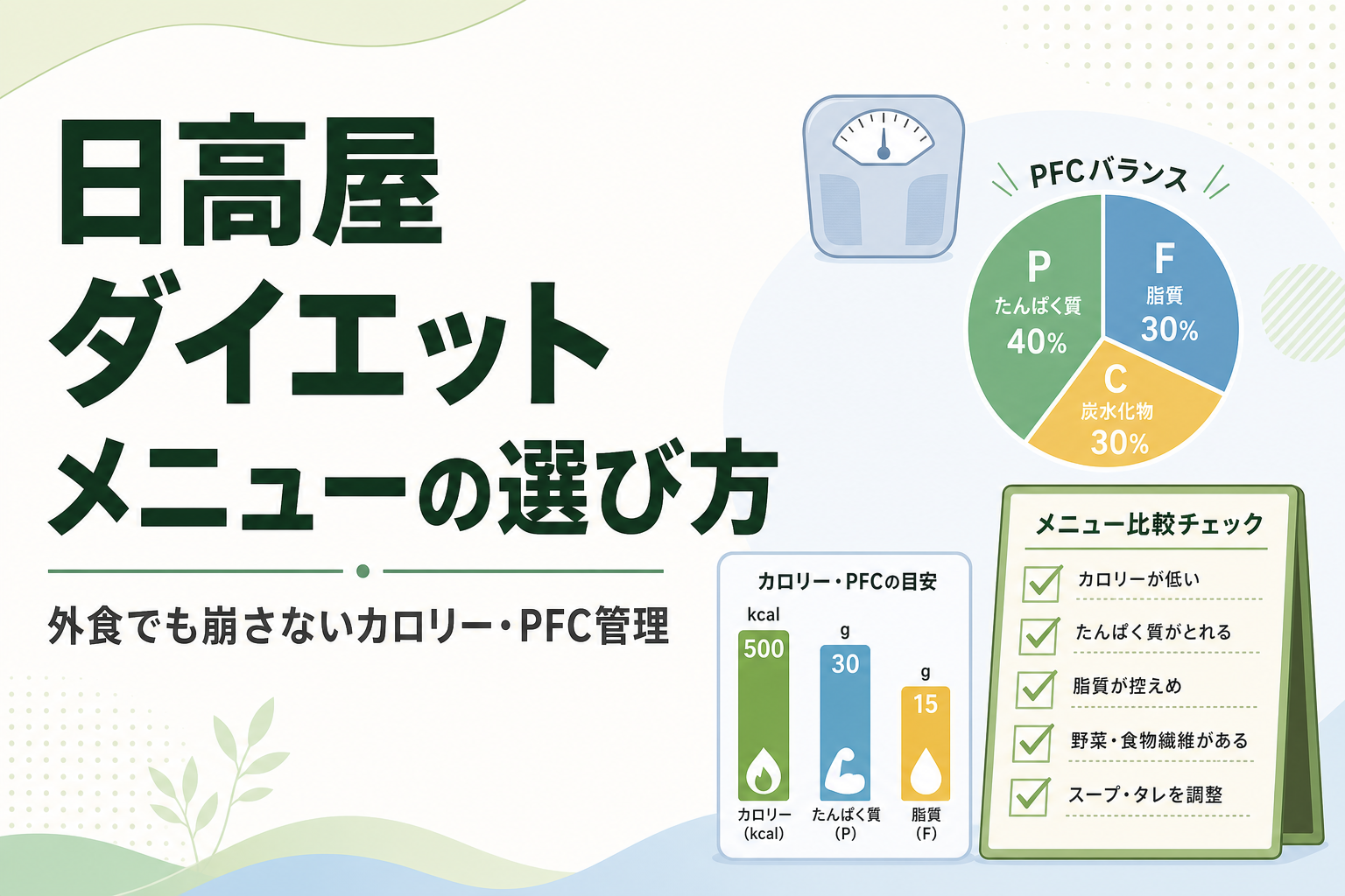 日高屋 ダイエット メニューの選び方|外食でも崩さないカロリー・PFC管理