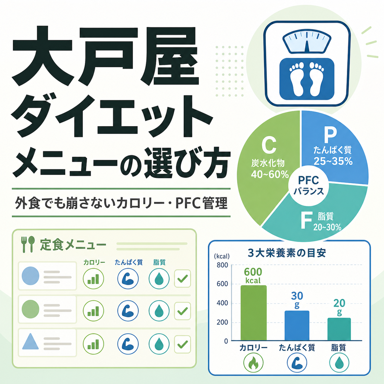 大戸屋 ダイエット メニューの選び方|外食でも崩さないカロリー・PFC管理