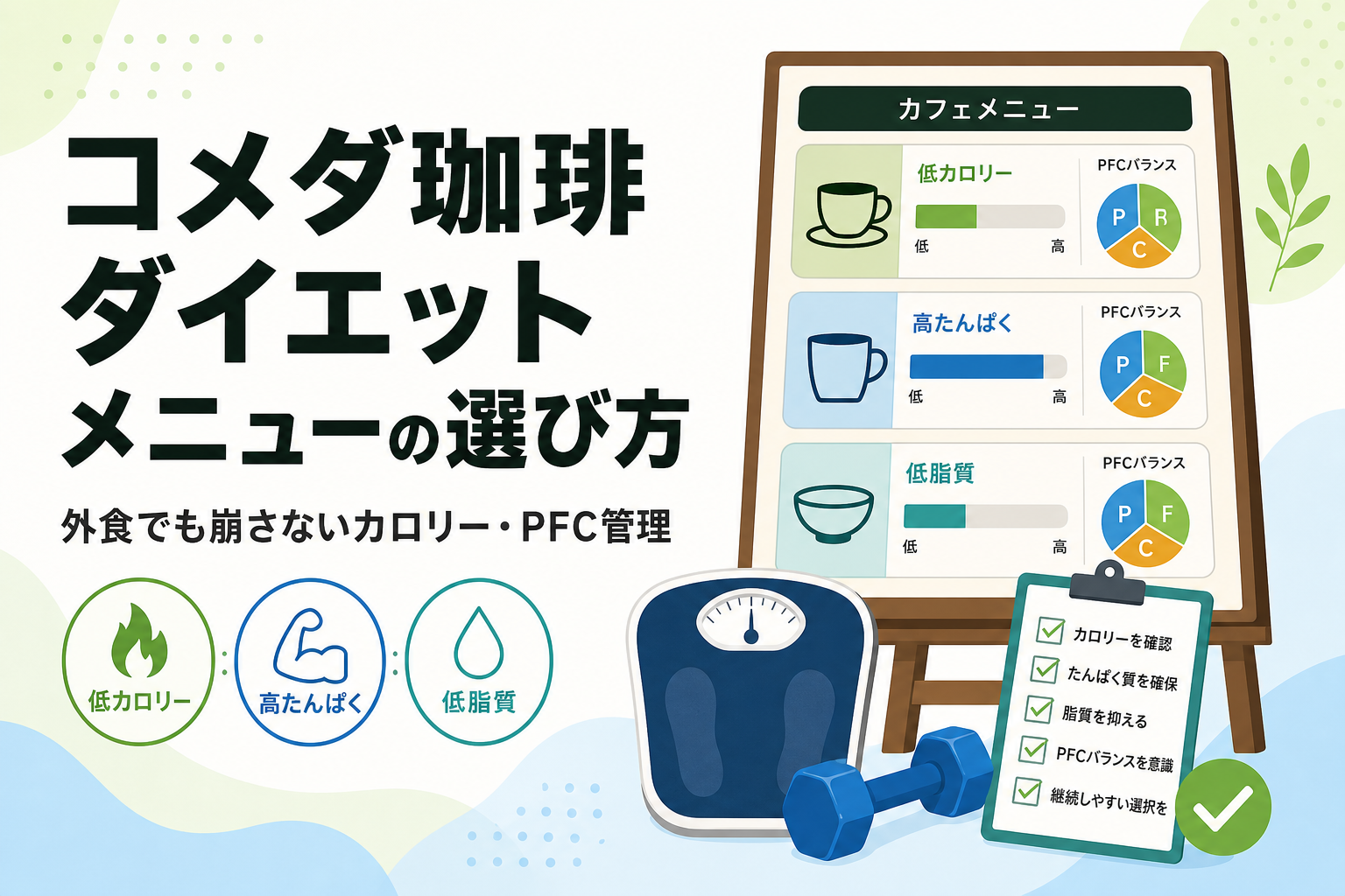 コメダ珈琲 ダイエット メニューの選び方|外食でも崩さないカロリー・PFC管理